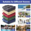 IPYNBAP Outdoor Chair Cushions Set of 2, Patio Chair Cushions with Ties, 19x19+5 Tufted Outdoor Seat Cushions, Waterproof Patio Furniture Cushions, Outdoor Dining Chair Pads, Forest Green