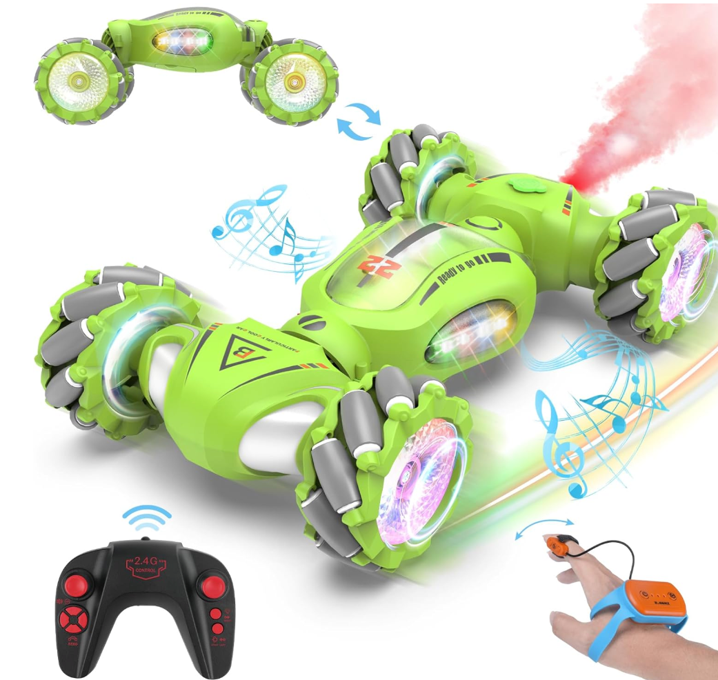 RC Stunt Cars Remote Control Car Double-Sided Driving 360-degree Flips Rotating Toy All Terrain Off-Road car,4WD Gesture Sensing Stunt Car for Boys 6-12 Year Old for Kids