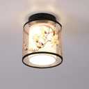 Decorative 12V RV LED Pendent Dining-Room Lamp with in-Built LED (not Replaceable), 12V RV Interior Light Fixture with On&Off Switch for RV Motorhome Camper Trailer, Fabric Shade