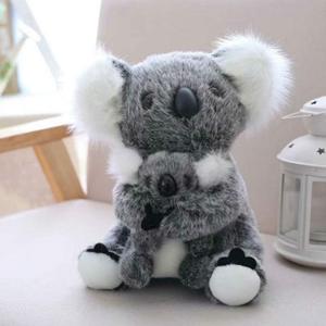 11 inch Mum and Baby Koala Plush Toy Stuffed Animal Toy Plush Animal Doll (Black)