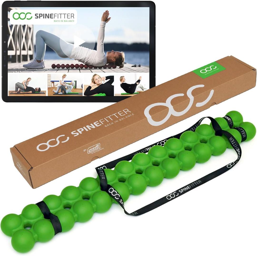 SPINEFITTER by SISSEL Green | Massager for Back & Balance | Back Trainer relieves Tension and blockages Ideal for Pilates and Yoga | to Relax The Spine | for Home & Practice