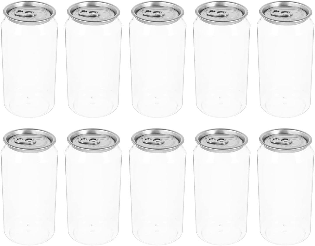 ABOOFAN 10pcs Plastic Juice Bottles with Sealed Aluminum Caps, 400ml Leakproof Drink Containers  Compatible for Automatic Cup Sealer