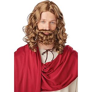 Jesus Wig & Beard - Biblical Costume Set Jesus Wig and Beard [Lite Brown]
