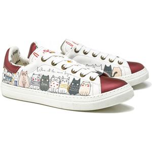 GOBY Women's Sneakers - Durable Vibrant Multi-Colour Print Handmade Casual Shoes - Comfortable with Soft Pad Insole - Stylish Casual Shoes for Outdoor, Work & Everyday Wear (5.5, More Cat)