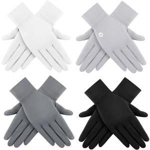 Leumoi 4 Pairs Women UV Gloves Sun Protection Women's Cycling Driving Touchscreen Gloves, S
