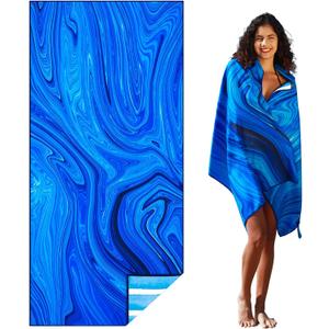 Microfiber Lightweight Beach Towel Sand Free Quick Dry Absorbent Thin Compact Towels for Swimming Pool Camping Beach Accessories Large Easy Pack Travel Things for Vacation Essentials Gift Adult (32x71 inch, Drift Sand Trippy)