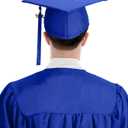 Graduation Cap 2026 with Tassel Unisex Matte Bachelor High School Cap Adjustable Size (Royal Blue)