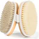 2 Pack Dry Brushing Body Brush, Natural and Soft Bristle Shower Brush for Body Cleaning, Exfoliating Bath Brush for Lymphatic Drainage Improve Circulation, Body Exfoliator Scrubber for Women Men