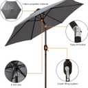 Blissun 7.5 ft Patio Umbrella, Yard Umbrella, Outdoor Market Umbrella with Push Button Tilt Crank, Dark Grey