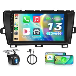 2G+64G Android 13 Car Stereo for Toyota Prius 2010-2015 with JBL with Wireless Carplay Android Auto, 9 Inch Touch Screen Radio Support GPS/WiFi/Bluetooth/FM/SWC/Backup Camera