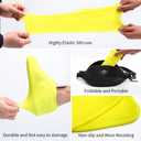 2 x Waterproof Silicone Shoe Covers for Rain,Reusable Non Slip Rubber Rain Shoe Cover Cycling Shoe Protectors Outdoor with Non-slip Sole Apply to Men,Women,Kids(Small Blue)