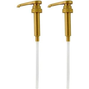 Syrup Pump Compatible with Torani, DaVinci and Skinny (Set of 2) - fits bottles (25.4 oz-750ml) (Gold)