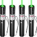 [4 Packs] Professional Rechargeable Green Light Flashlight Long Distance Range for TV/LED/LCD Screens Tactical Flashlights Presentation Office/Outdoors/Astronomic/Construction [001]