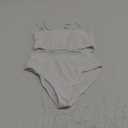 High Waisted Bikini Sets Two Piece Swimsuit Tummy Control Bathing Suit Full Coverage Swimwear, Size L, White