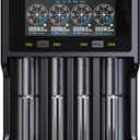 XTAR VC4SL Upgrade Version VC4S Smart Rechargeable Battery Charger Type C 4 Bay Fast 18650 Charger with LCD for 3.7V 3.6V Li-ion Battery 10440 14500 18650 21700 26650 and Ni-MH Ni-CD AA AAA