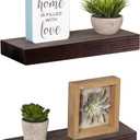 WELLAND Bradley 5" Deep Narrow Floating Shelves Set of 2 Handmade Wood Wall Shelves Rustic Shelves Wall-Mounted (Brown, 12 inch), 12X5X1.26 inch X2PCS