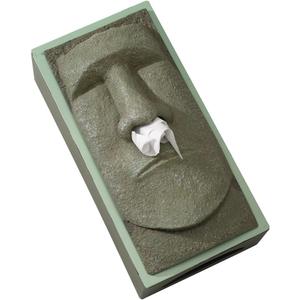 Bits and Pieces-Tissue Box Cover Stone Face Tissue Holder - Great Gag Gift for Your Office, Desk, or Living Room