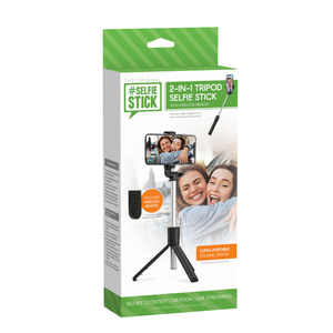 ReTrak Bluetooth 2-in-1 Tripod Selfie Stick - Black