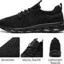 Linenghs Mens Running Shoes Tennis Gym Sneakers Casual Slip On Walking Lightweight Athletic Workout Breathable Fashion Sports Shoes,Black Size 10