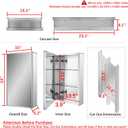 Fundin Aluminum Bathroom Medicine Cabinet with Framless Double Sided Mirror Door15 Inch x 24 Inch Recess or Surface Mount, Silver