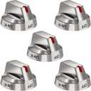 DG64-00473A Top Burner Control Dial Knob Range Oven Replacement Compatible with Samsung Range Oven Gas Stove Knob NX58F5700WS NX58H5600SS NX58H5650WS NX58J7750SS NX58M6850SS （5pcs）