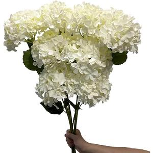 WISTART 8pcs White Hydrangea Artificial Flowers 27.57" Large Realistic Single Long Stem Faux Silk Hydrangea Bouquets Flowers Arrangements Home Office Decor Wedding Centerpieces DIY