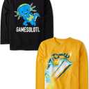 The Children's Place Boys Gamer Long Sleeve Graphic T-Shirts, Multipacks Game Controller/ Games (Packof 2, X-Small)
