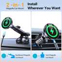 Coolpow for MagSafe Car Mount ChargerUltra MagnetMagnetic Phone Holders for Your Car Charger Magnetic Wireless Car Phone Holder Charger Car Accessories Mothers Gifts for iPhone 17 16 15 Speakerphone