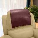 Non Slip Headrest Cover for Furniture Slipcovers,Faux Leather Headrest Protector for Recline Chair Vinyl Head Protector for Sofa,Theater Seat Cover for Home & Office 17x27 in, Burgundy