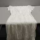 PRETTYGARDEN Womens 2025 Summer Maxi Dress Short Sleeve V Neck Hollow Out Eyelet A Line Long Flowy Beach Vacation Dresses (White)