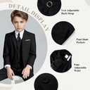 Visaccy Boys Formal Suit Slim Fit Dress Clothes Ring Bearer Outfit Tuxedo Suits,Adjustable Waist (Black, S)