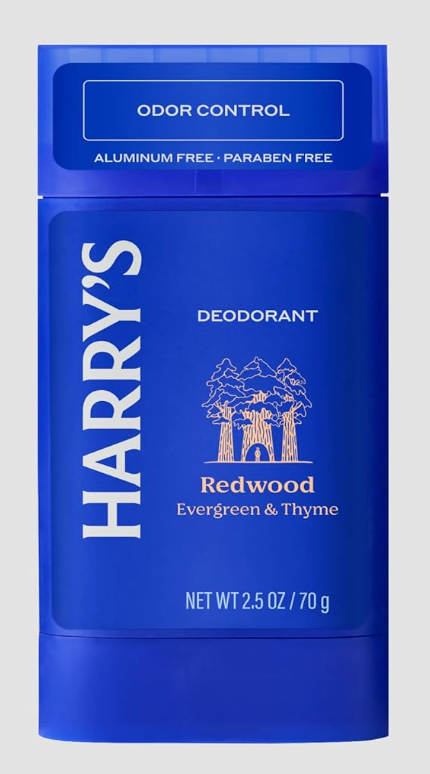 2Pack Harry's Aluminum Free Deodorant for Men Odor Control, Redwood Scent, 2.5 Oz, Men Deodorant Aluminum Free