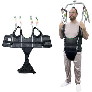 Comfort Padded Patient Lift Walking Sling,Portable Standing Harness to People/Handicap for Ambulating Support Training,500 lbs Safety Loading-Large Size (Black-1-L)