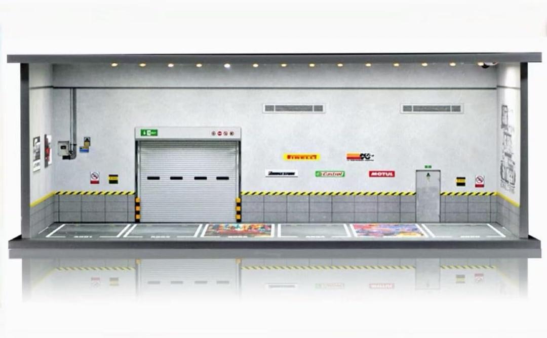 Saichotoy Display Case for Hot Wheels: Stackable Parking Garage for 1/64 Scale Matchbox Toy Car, Foamboard Storage for Monster Trucks with LED Light and Acrylic Cover, Depot
