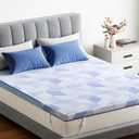 PERLECARE Supportive Medium-Firm Mattress Topper Queen- 3 Inch Memory Foam Bed Topper Made with CertiPUR-US Certified Foam, Cooling Bamboo Cover, Removable & Washable, Oeko-Tex Certified