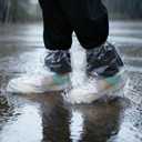 10 Pairs Waterproof Shoe Covers for Rain,Non-Slip Indoor Outdoor Rain Cover for Shoes,Disposable Plastic Rain Shoe Covers,Plastic Over shoes for Men Women,Water Proof Boot Protector(ClearMedium)