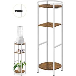 ETELI Water Dispenser Stand 3 Tier Freestanding Water Stand Ceramic Crocks Water Dispenser Storage Drink Dispenser Stand Water Jug for 1-5 Gallon Water Bottle Dispenser Copper Crocks Plant, White
