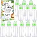 TrelaCo Cool Baby Shower Games Sets 12 Pcs Feeding Bottles with 1 Bottle Chug Sign for Gender Reveal Baby Shower Party Favors Decoration Games(Forest,Light Green)