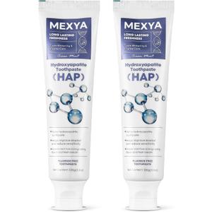 2 x Nano Hydroxyapatite Toothpaste 2 Pack, Fluoride Free Toothpaste for Sensitive Teeth, Gentle Whitening, Daily Enamel Care, Ocean Mint, 100g / 3.5 oz Each