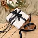 LaRibbons Black Satin Ribbon 1 Inch 50 Yards Luxury Double Faced Red Silk Ribbon for Flower Bouquet Crafts Gift Wrapping Bow Christmas Decoration