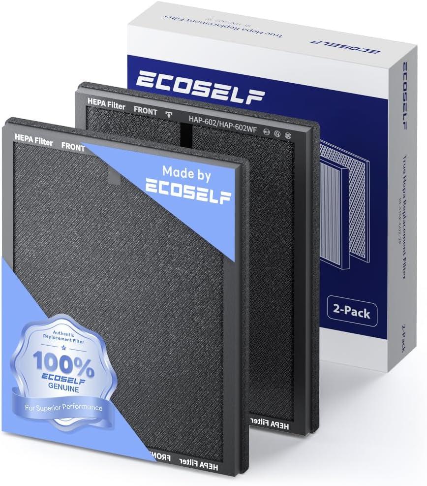 Genuine Air Purifier Replacement Filter for HAP602/ HAP602WF Air Purifier, 3-Stage Filter Repacement for High-Efficient Filtration (2 Pack)