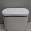 Small Bathroom Trash Can with Lid, 3 Gallon Slim Garbage Bin with Pop-Up Lid & Air-Pressure Bag Lock, Mini Waste Basket for Bathroom, Bedroom, Kitchen, Office, Rv, White - Includes 75 Bags (5 Rolls)