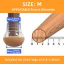 Desk and Chair Leg Protection Cover, Leg Cap, Felt Pad, Prevents Scratches on Floors, Silent, Shedding Prevention, Silicone, Compatible (Leg Shape), Round Shape, Square Shape (Transparent Round, M