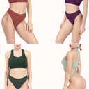 GRANKEE Women High Waisted Seamless Thong No Show Workout Underwear 6 pack | Gentle Tummy Control for Mom Pouch,Invisible High Rise Panties for Gym Sports, Breathable Cotton Crotch (S)