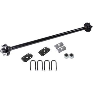 labwork 2000Lbs Trailer Axle 5 Lug 52 Inch Hub Face with Unwelded Leaf Spring Bracket and U-Bolt Kit