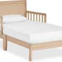Dream On Me Brookside Wooden Toddler Bed in Vintage White Oak, Greenguard Gold & JPMA Certified, Kids Bed with Safety Rails, Low-to-Floor Design, Non-Toxic Pinewood Finish