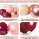 Burgundy Rose Gold Balloon Garland Arch Kit, 139 pcs Champagne Gold Balloons Rose Gold Confetti Balloons for Women Girls Birthday Wedding Bridal Shower Party Anniversary Decoration