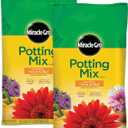 Miracle-Gro Potting Mix, For Container Plants, Flowers, Vegetables, Annuals, Perennials, Shrubs, Feeds for up to 6 Months, 16. qt., 2-Pack