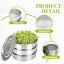 AKAZA 9" Stackable Stainless Steel Seed Sprouting Kit, 3-Tier Mesh Sprouting Tray,1 Base and 1 Cover Lid, Microgreens Propagator for Beans Peas Broccoli Wheat Grass (Clear)
