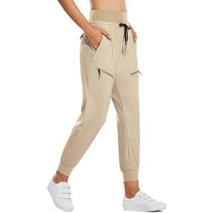 baleaf Women's Joggers Lightweight Hiking Pants High Waist 5 Zipper Pockets Quick Dry Travel Athletic UPF50+ (Medium)